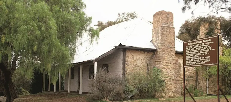 The 1845 Kojonup Military Barracks, the oldest building in town, now a museum