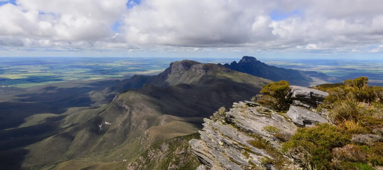 Bluff Knoll rising from the Stirling Range National Park, the third highest peak in Western Australia and the first trail on this list