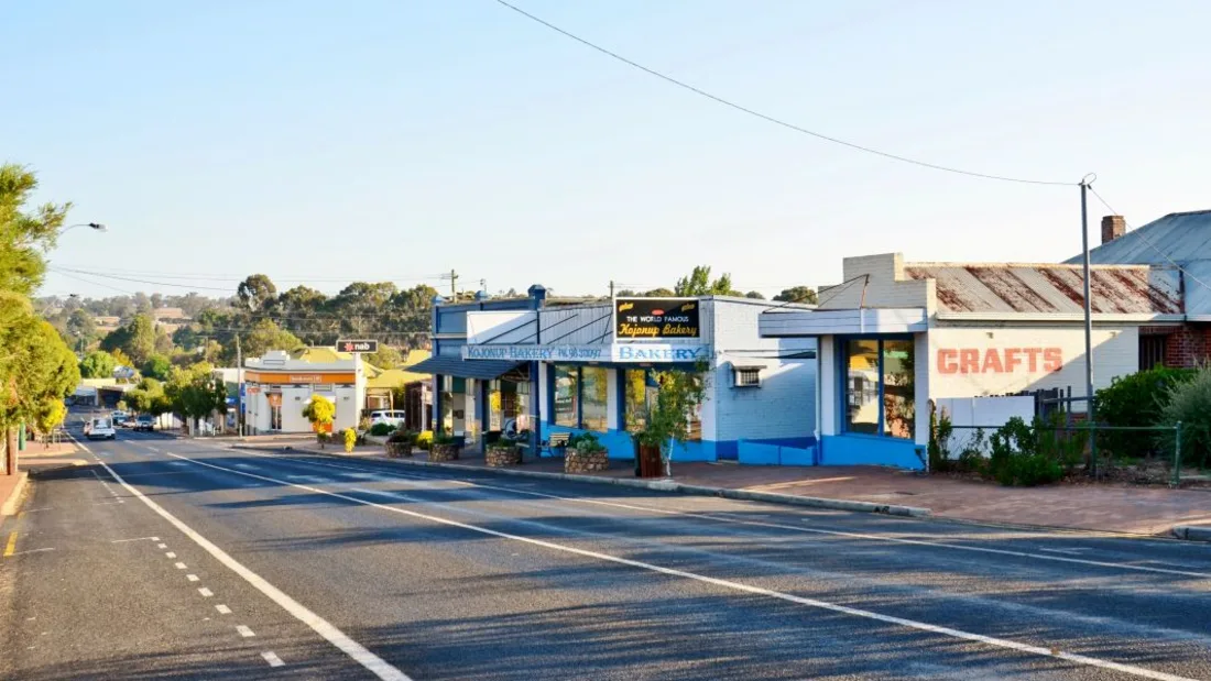 Albany Highway running through the centre of Kojonup, Western Australia